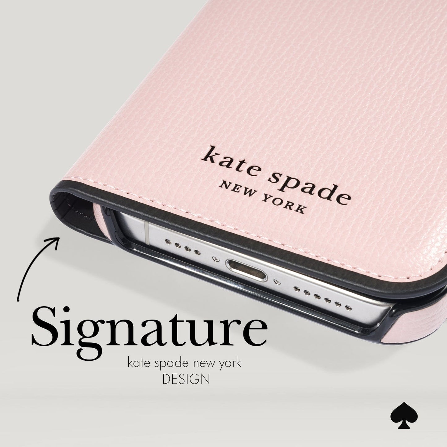 kate spade new york Wrap Folio Case Pale Vellum - iPhone 15 Pro Max