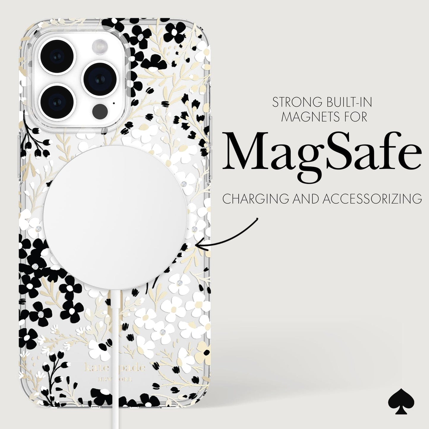 kate spade new york Multi Floral Black and White MagSafe - iPhone 15 Pro Max