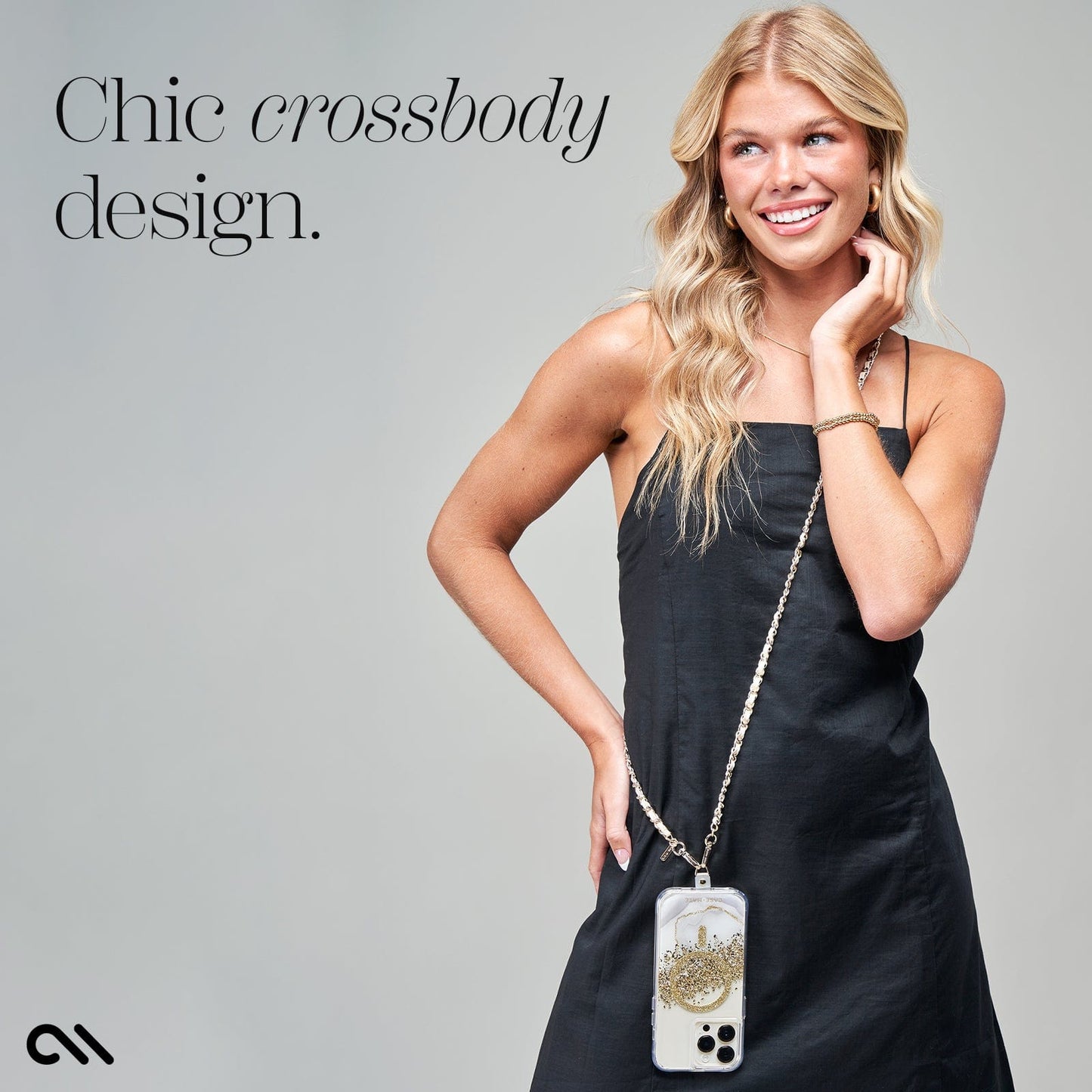 Gold Chain/Tan Leather Phone Crossbody