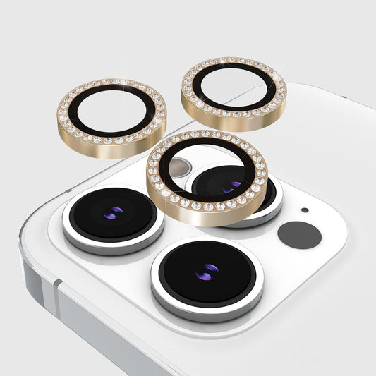 kate spade new york Aluminum Ring Camera Lens Protector Set in Stone Gold - iPhone 15 Pro / Pro Max