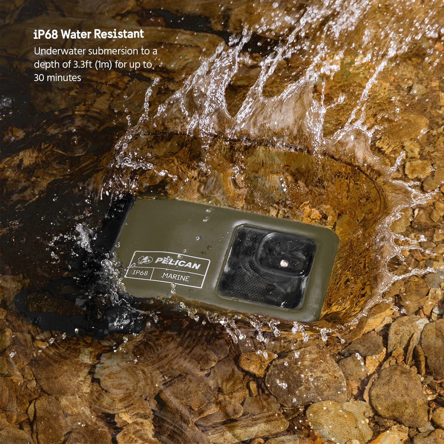 Pelican Marine Waterproof Floating Pouch (Olive Green) - Phone Pouch