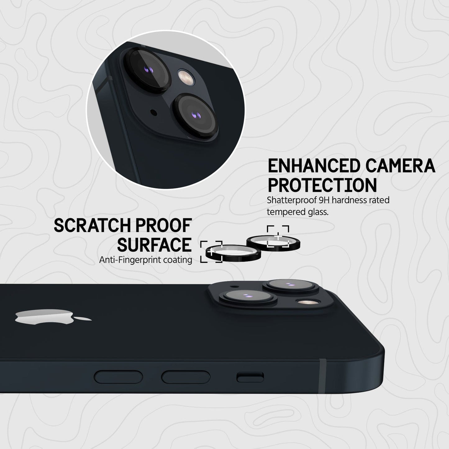 Pelican Aluminum Ring Camera Lens Protector (Black) - iPhone 14 / 14 Plus