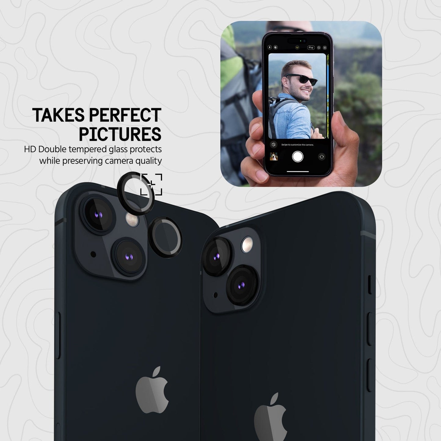 Pelican Aluminum Ring Camera Lens Protector (Black) - iPhone 14 / 14 Plus