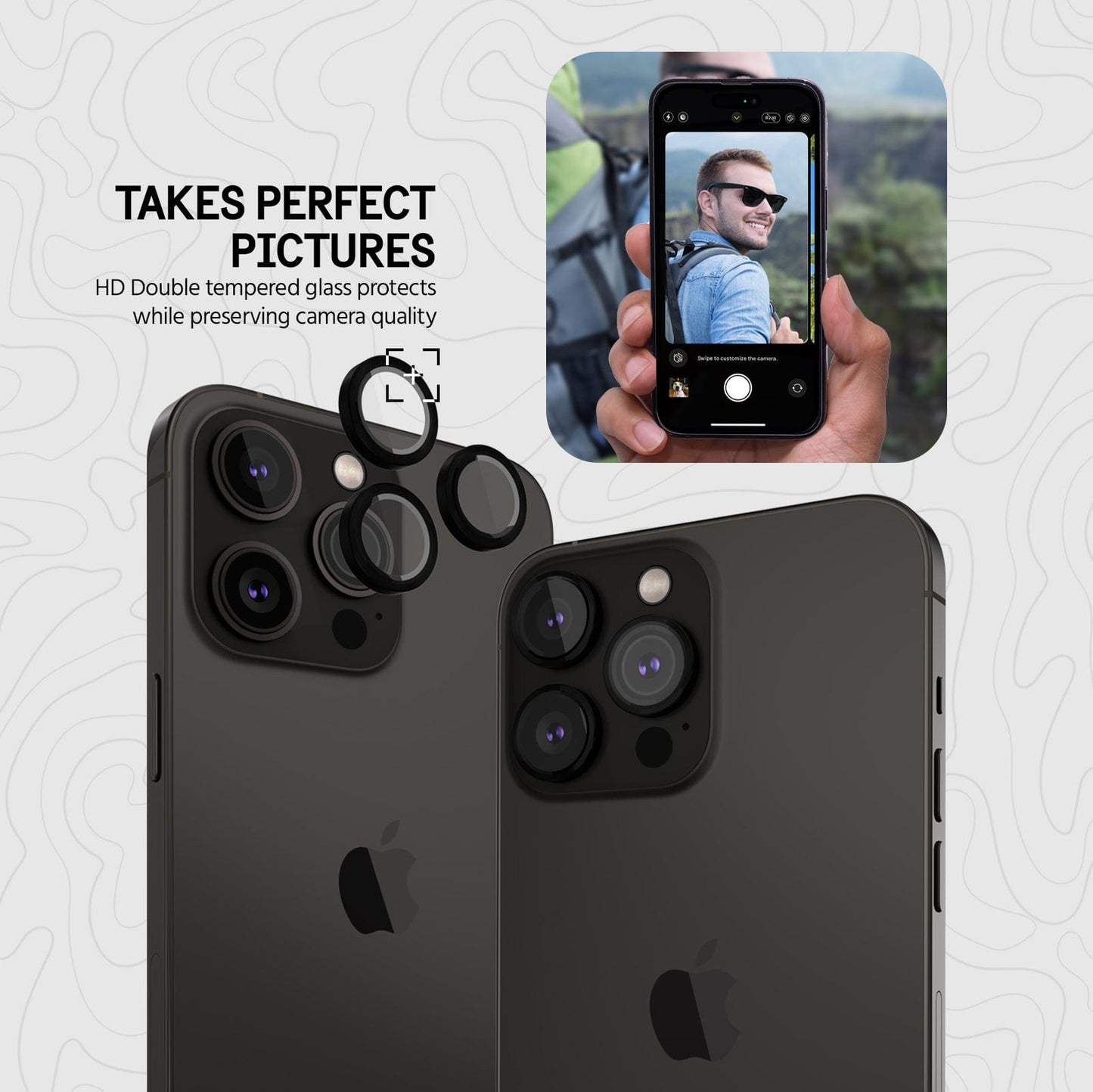 Pelican Aluminum Ring Camera Lens Protector (Black) - iPhone 14 Pro / 14 Pro Max