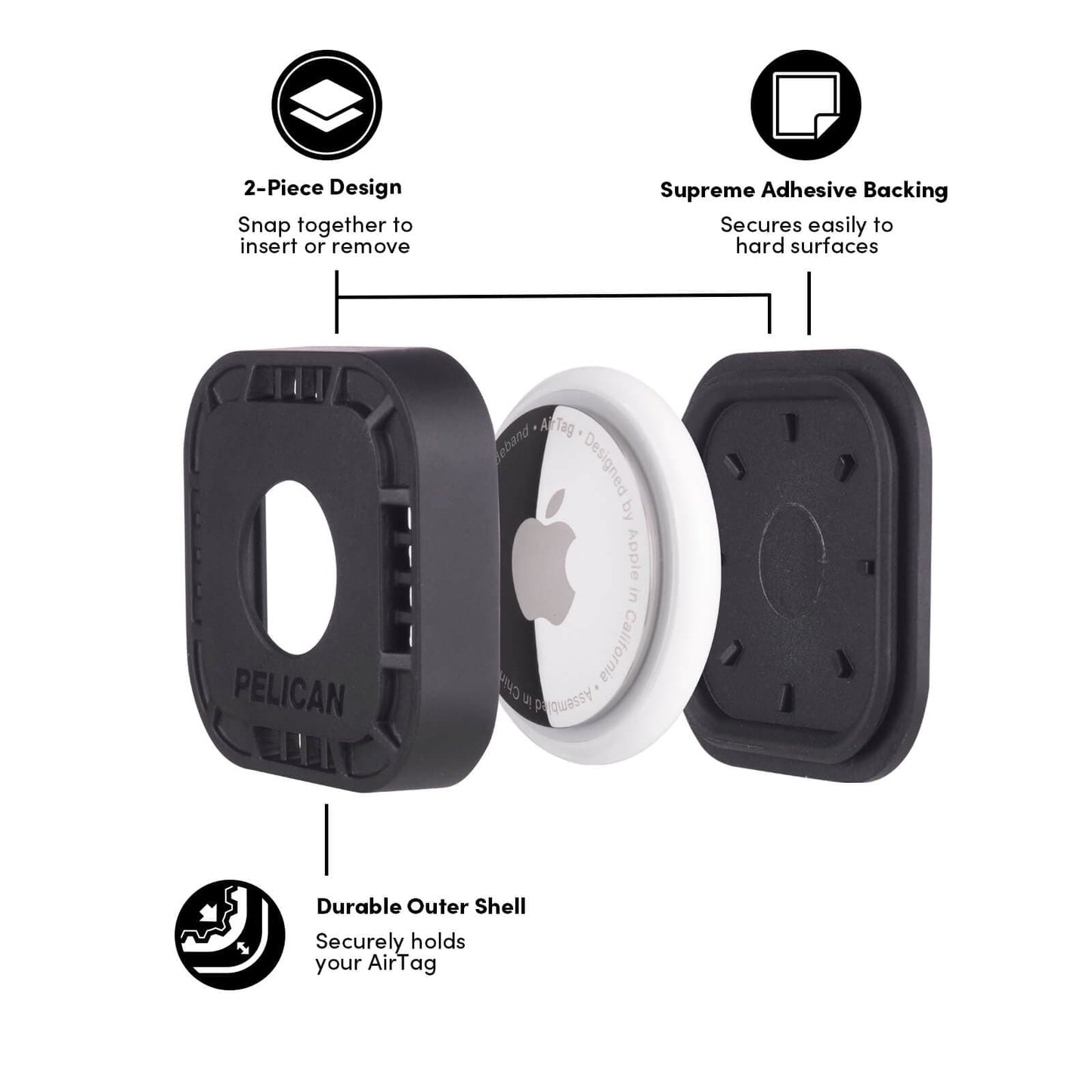 Pelican Protector AirTag Sticker Mount (Black) - AirTag Case