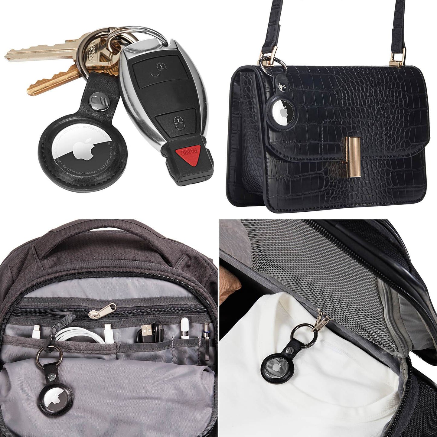 Keychain AirTag Case (Black) - AirTag Case