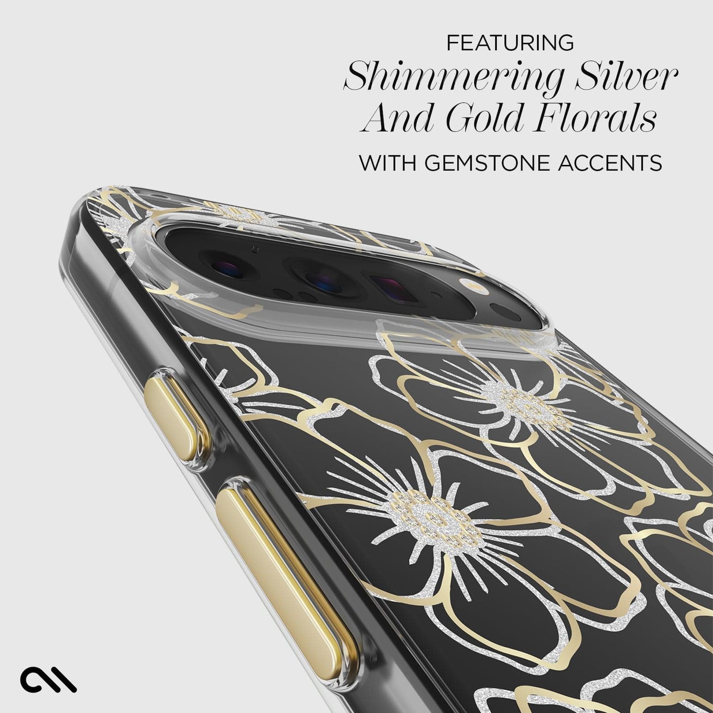 Floral Gems (Gold) - Pixel 9 Pro XL