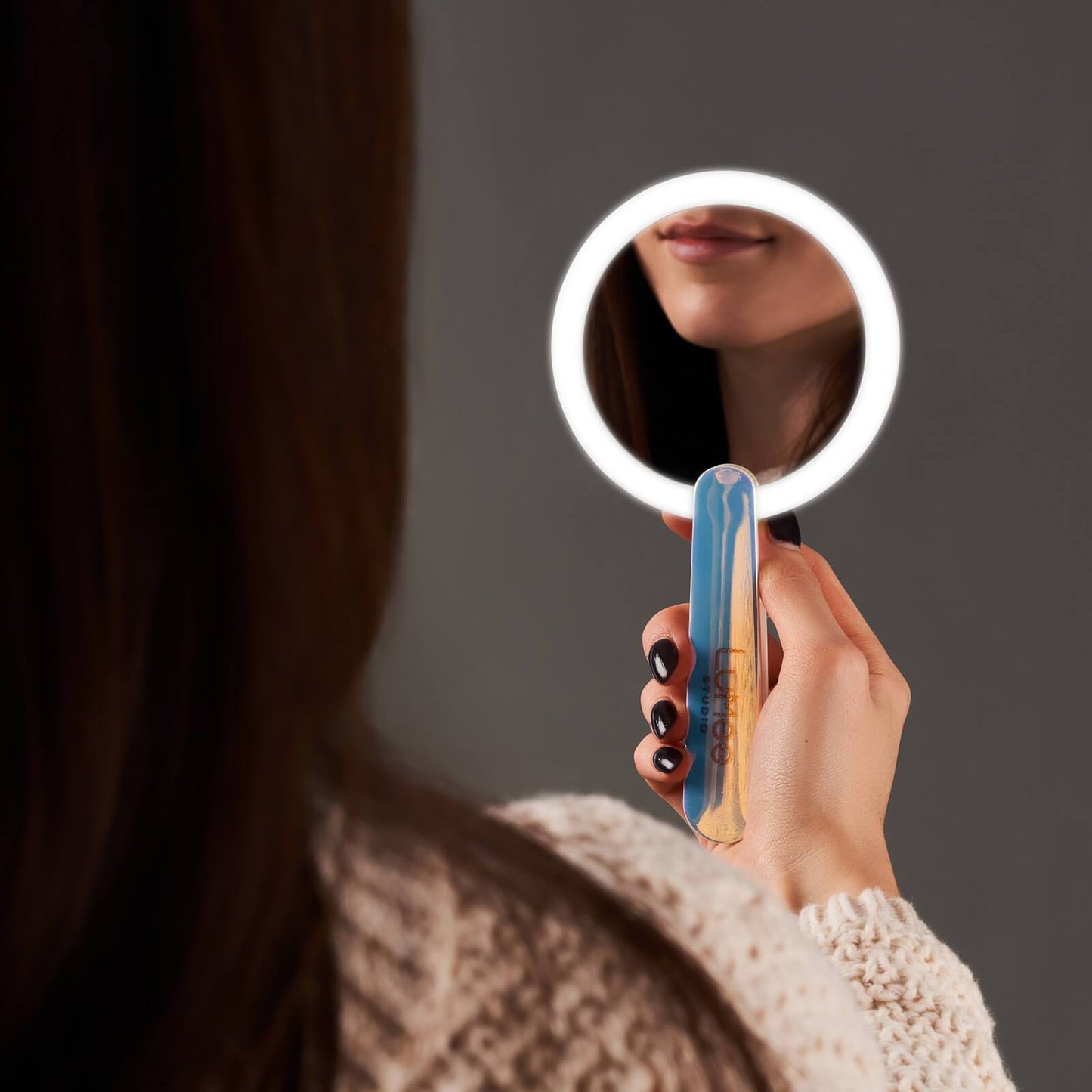 Light Up Handheld Mirror (Iridescent) - Makeup Mirrors