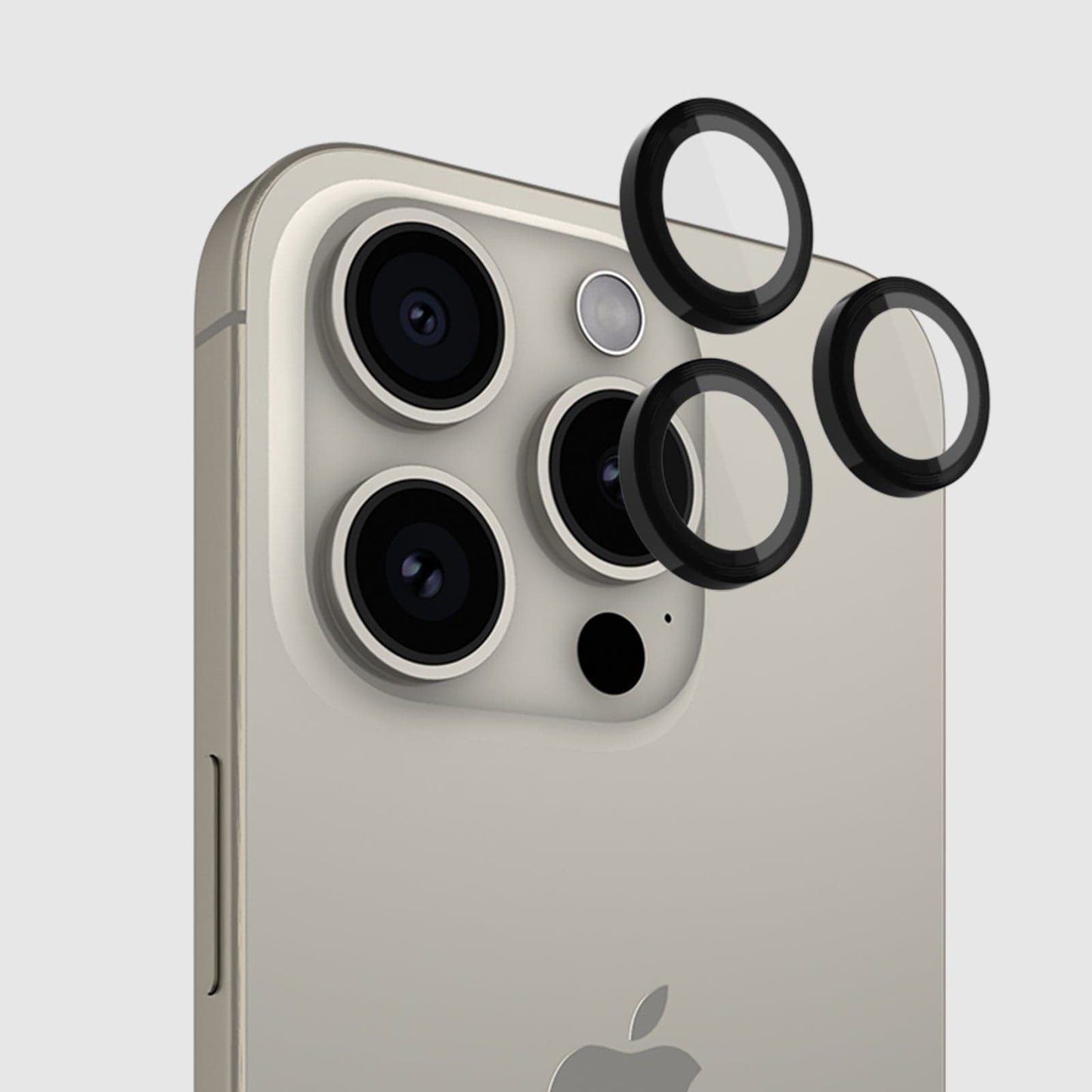 Aluminum Ring Camera Lens Protector Black - iPhone 15 Pro / 15 Pro Max