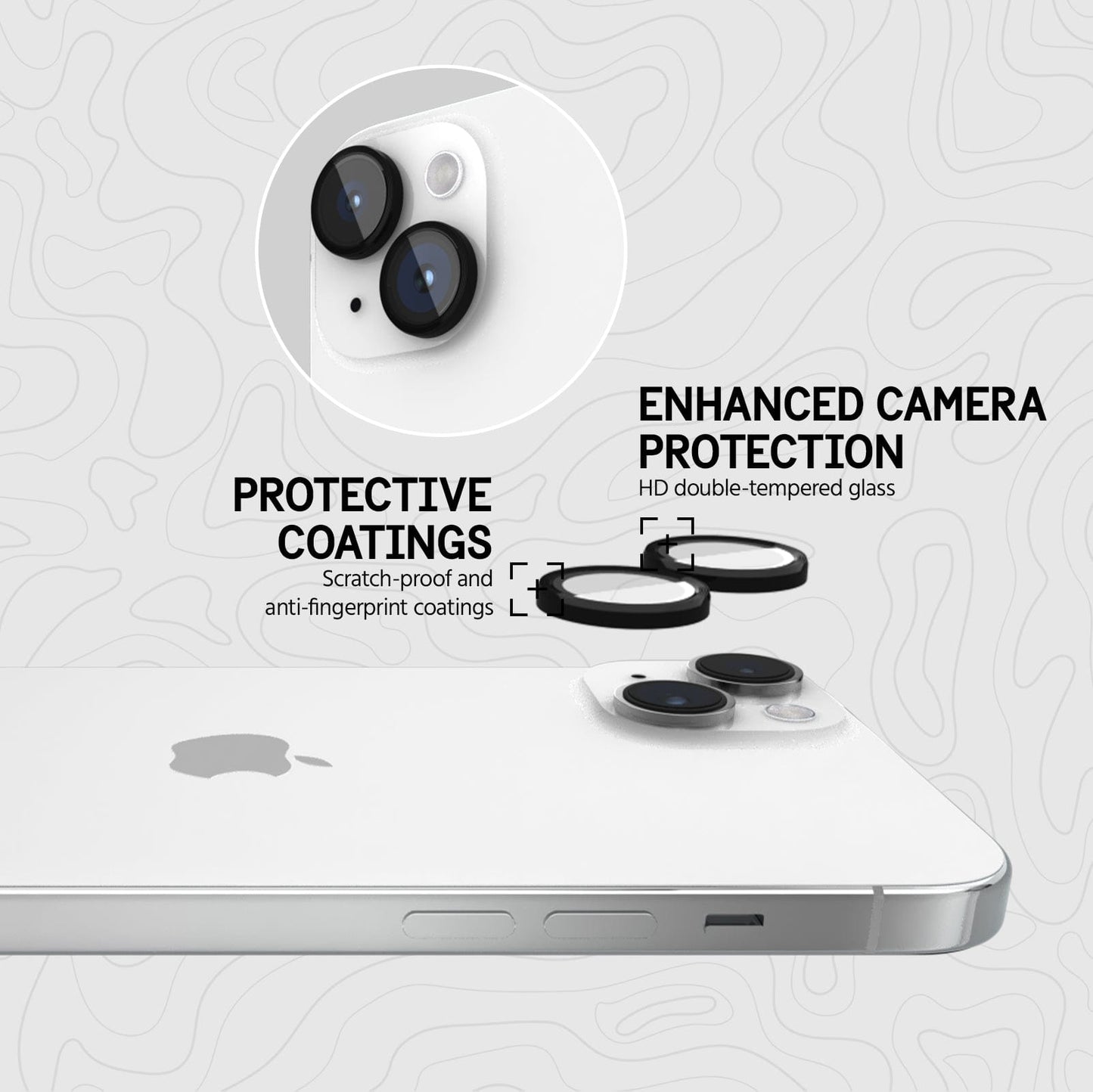 Pelican Aluminum Ring Camera Lens Protector Black - iPhone 15 / 15 Plus