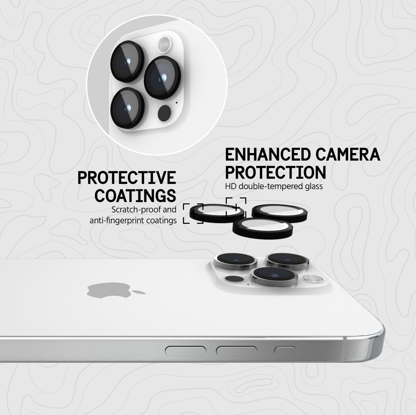Pelican Aluminum Ring Camera Lens Protector Black - iPhone 15 Pro / 15 Pro Max
