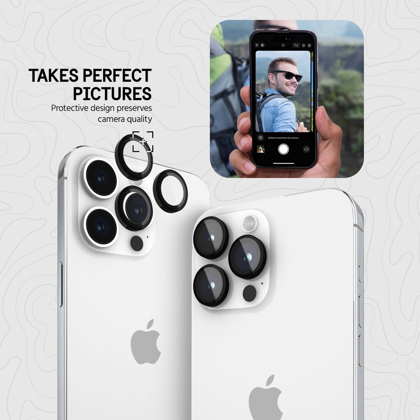 Pelican Aluminum Ring Camera Lens Protector Black - iPhone 15 Pro / 15 Pro Max