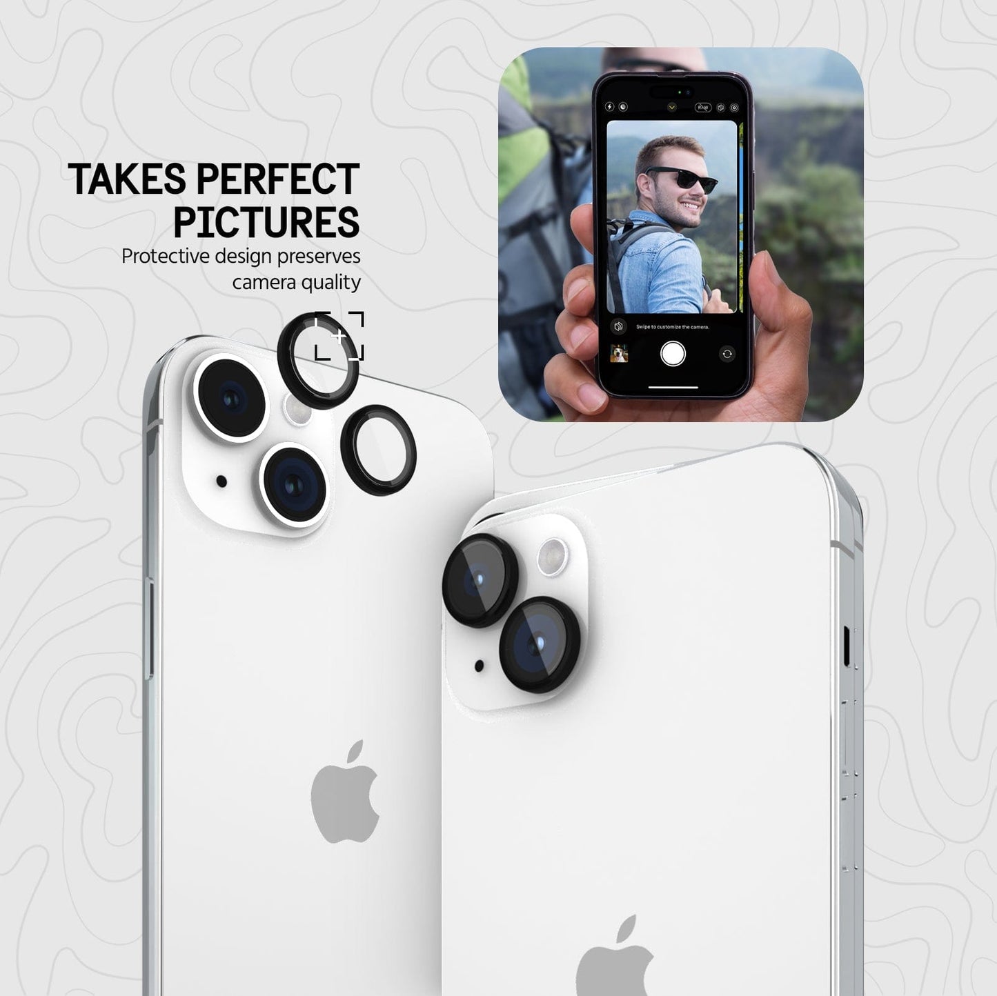 Pelican Aluminum Ring Camera Lens Protector Black - iPhone 15 / 15 Plus