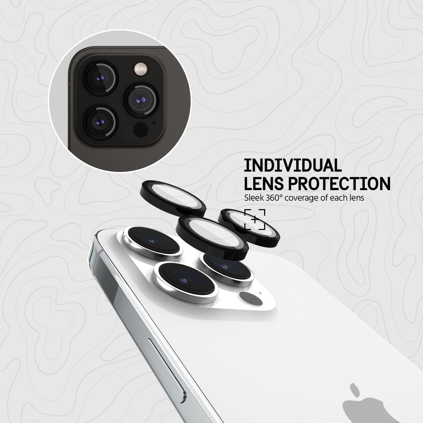 Pelican Aluminum Ring Camera Lens Protector Black - iPhone 15 Pro / 15 Pro Max