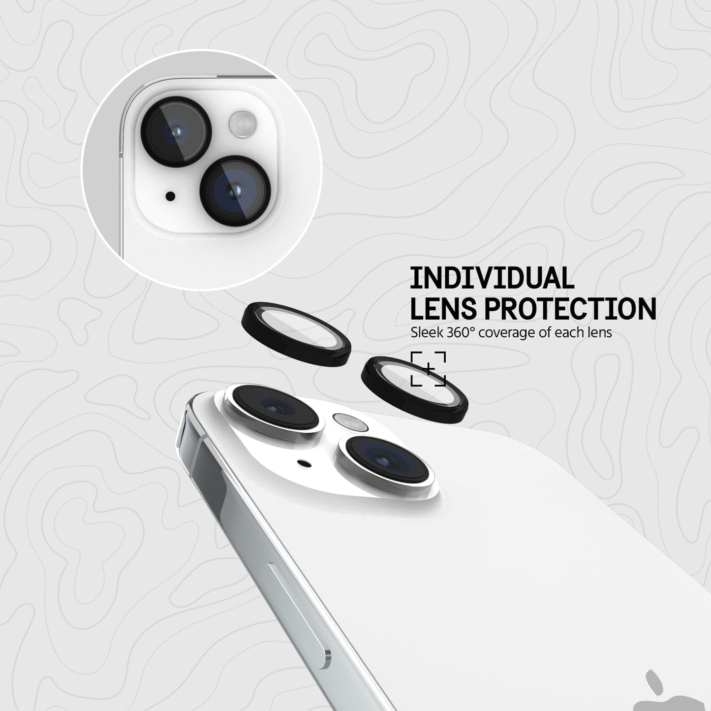 Pelican Aluminum Ring Camera Lens Protector Black - iPhone 15 / 15 Plus