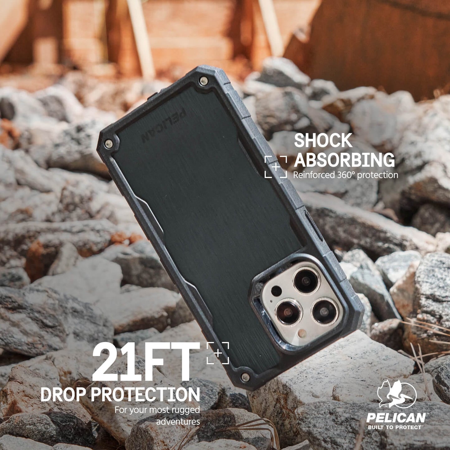 Pelican Shield Brushed Aluminum MagSafe - iPhone 15 Pro Max