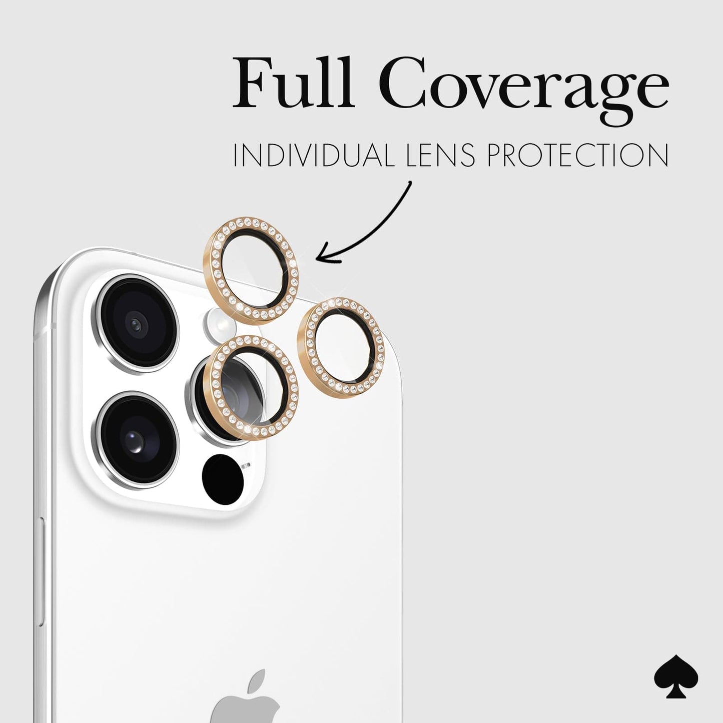 kate spade new york Aluminum Ring Camera Lens Protector Set in Stone - iPhone 16 Pro / 16 Pro Max
