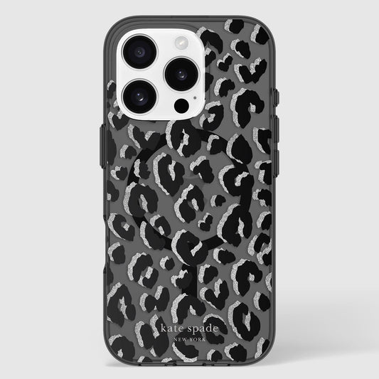 kate spade new york Black City Leopard MagSafe - iPhone 16 Pro