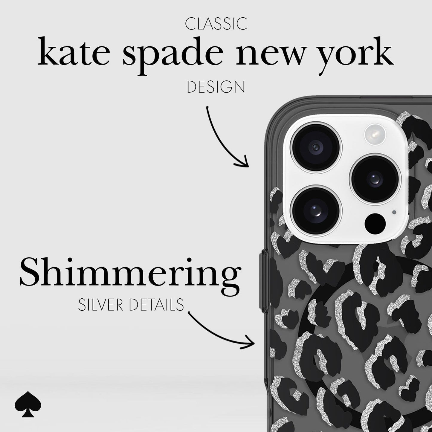 kate spade new york Black City Leopard MagSafe - iPhone 16 Pro