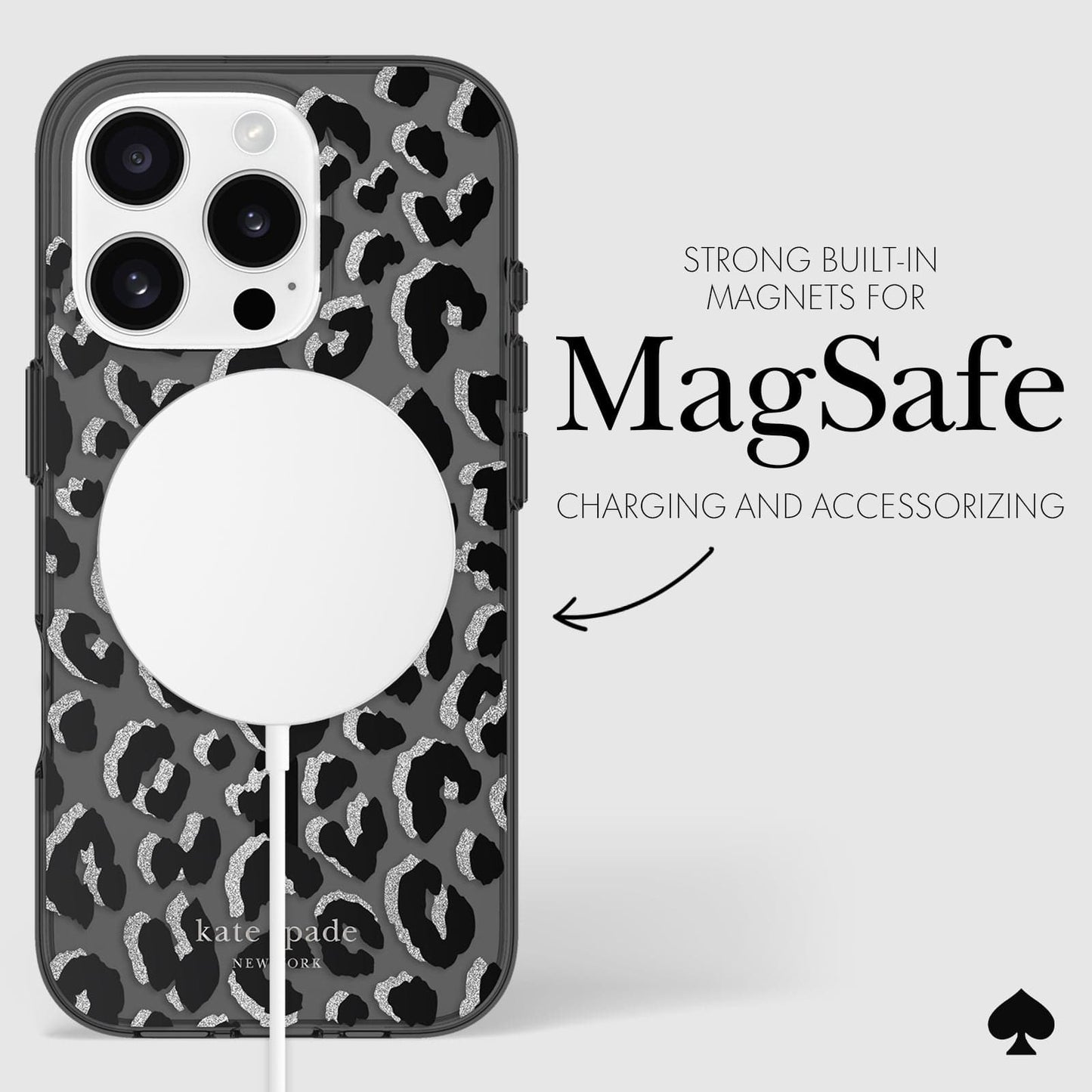kate spade new york Black City Leopard MagSafe - iPhone 16 Pro