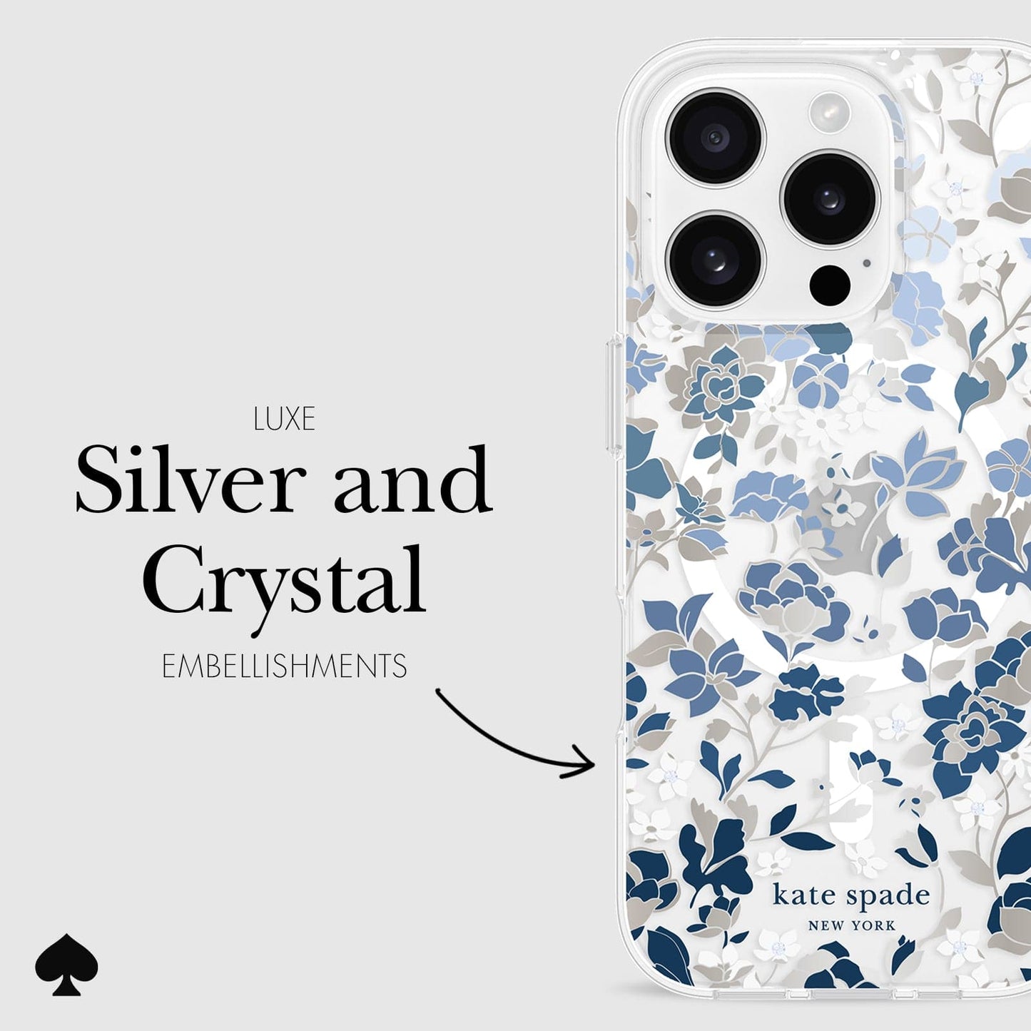 kate spade new york Flowerbed Blue MagSafe - iPhone 16 Pro