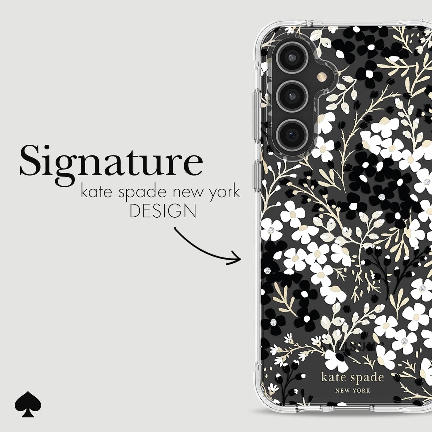 kate spade new york Multi Floral Black and White - Galaxy S23 FE