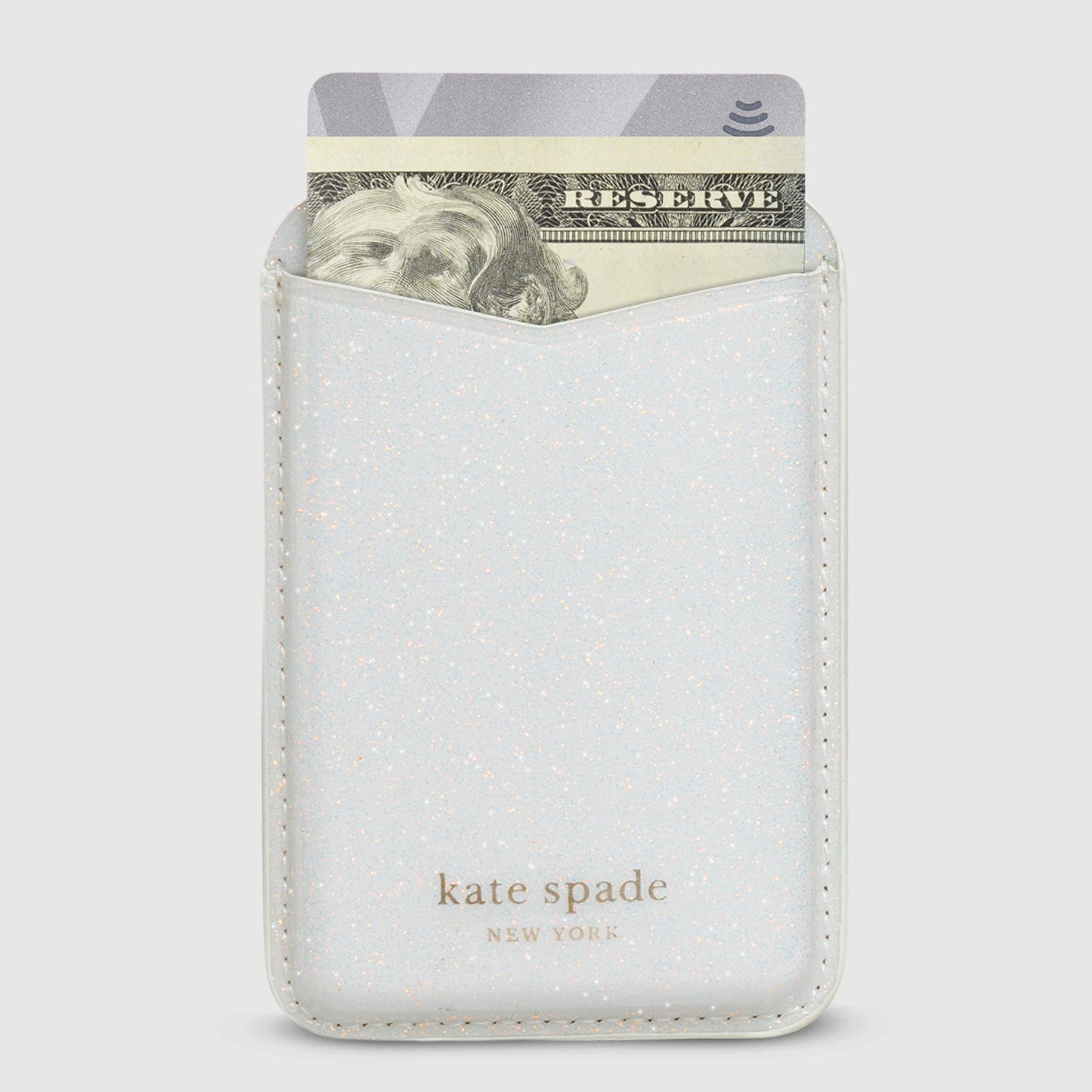 kate spade new york White Glitter MagSafe Wallet