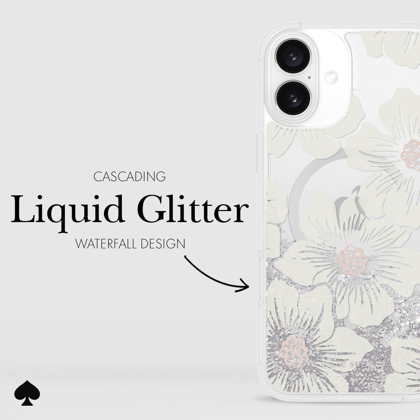 kate spade new york Liquid Glitter Hollyhock MagSafe - iPhone 16 Plus
