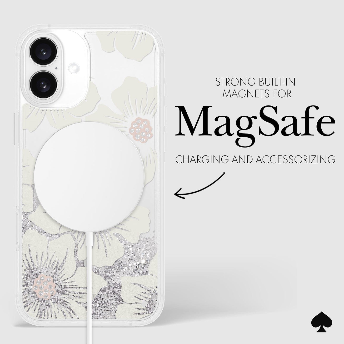 kate spade new york Liquid Glitter Hollyhock MagSafe - iPhone 16 Plus
