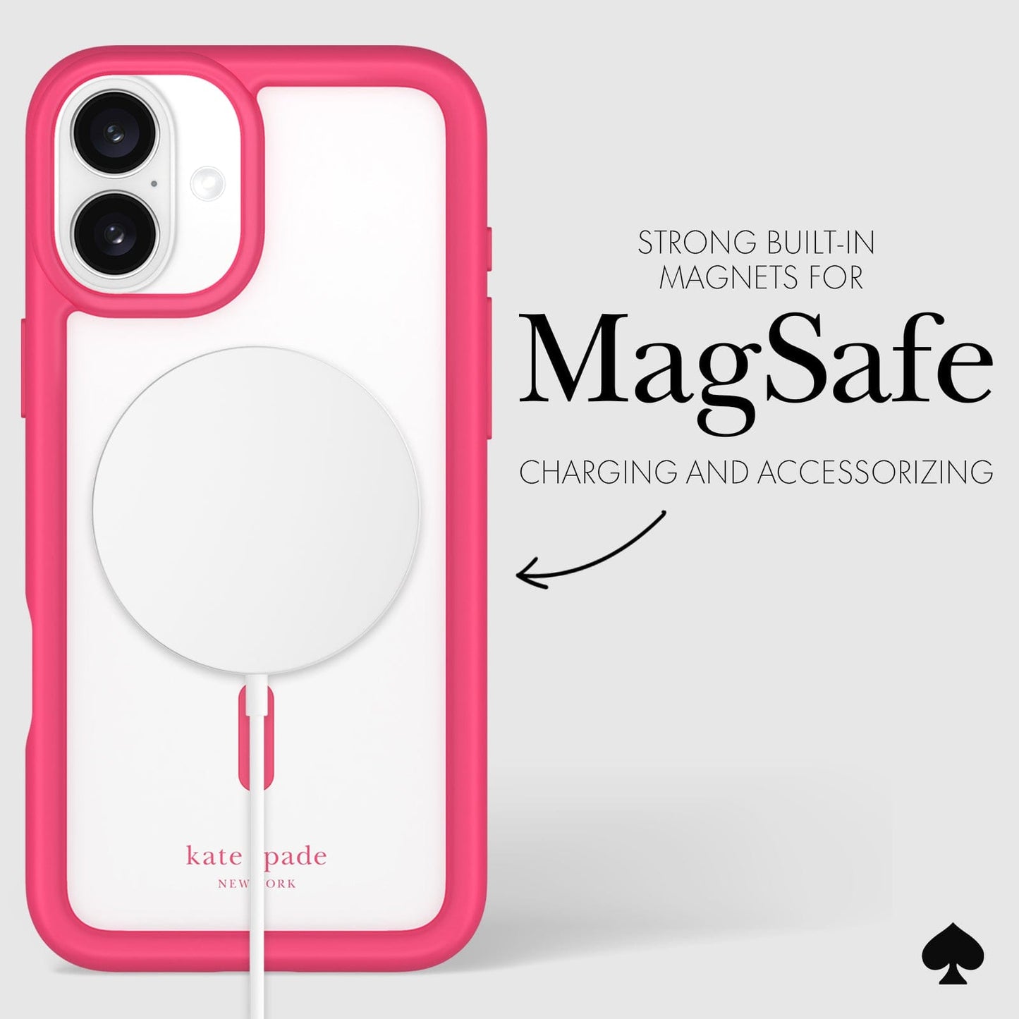 kate spade new york Ultra Protective Pom Pom Pink MagSafe - iPhone 16 Plus