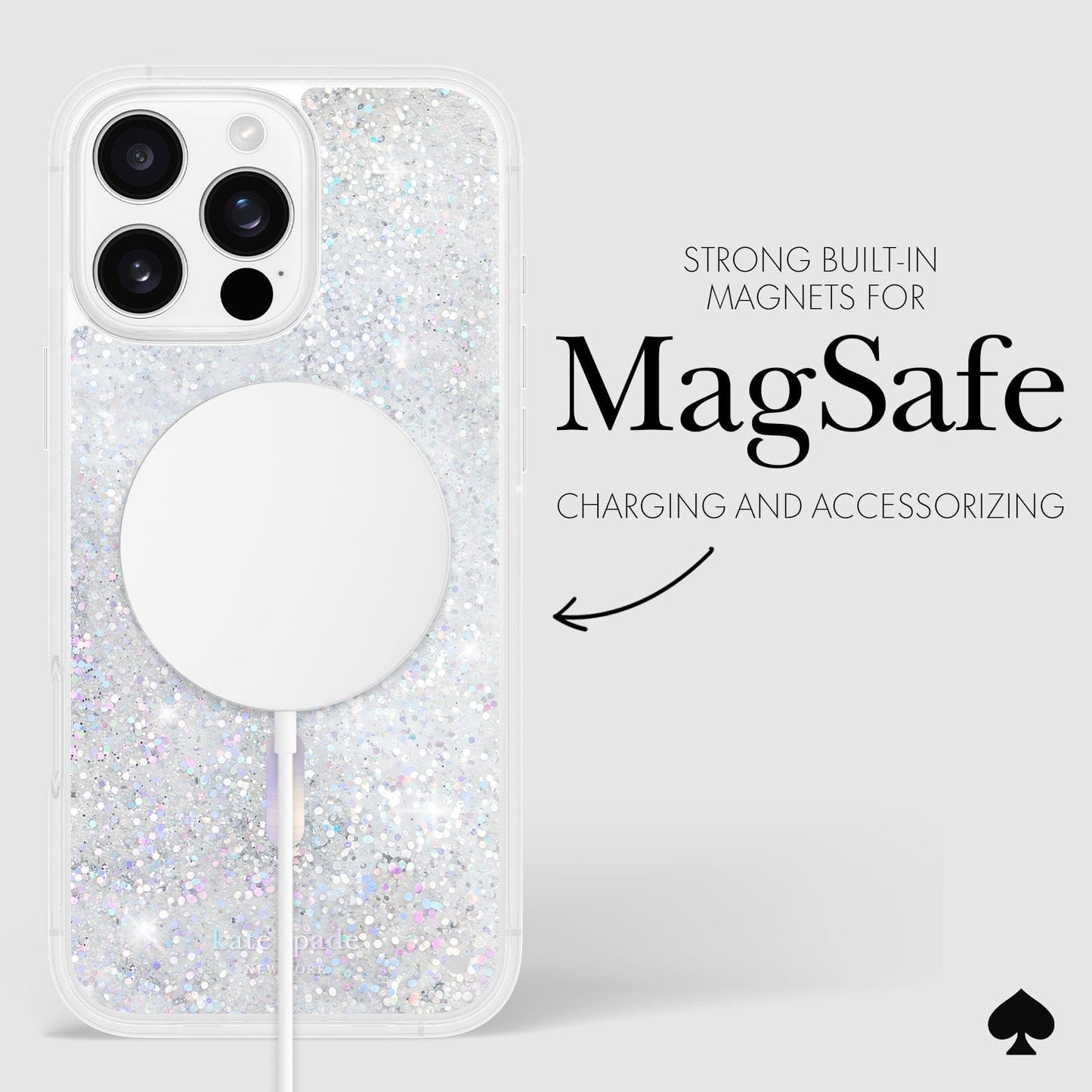 kate spade new york Liquid Glitter Opal Iridescent MagSafe - iPhone 16 Pro Max