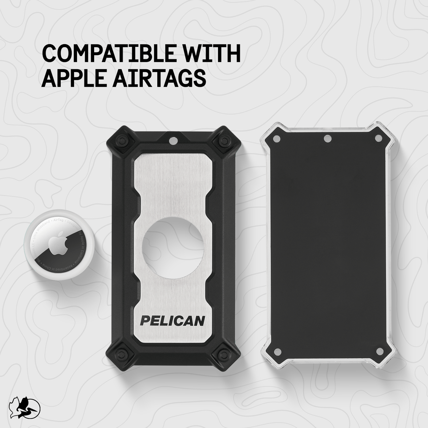Pelican AirTag Tracker Luggage Lock Brushed Aluminum