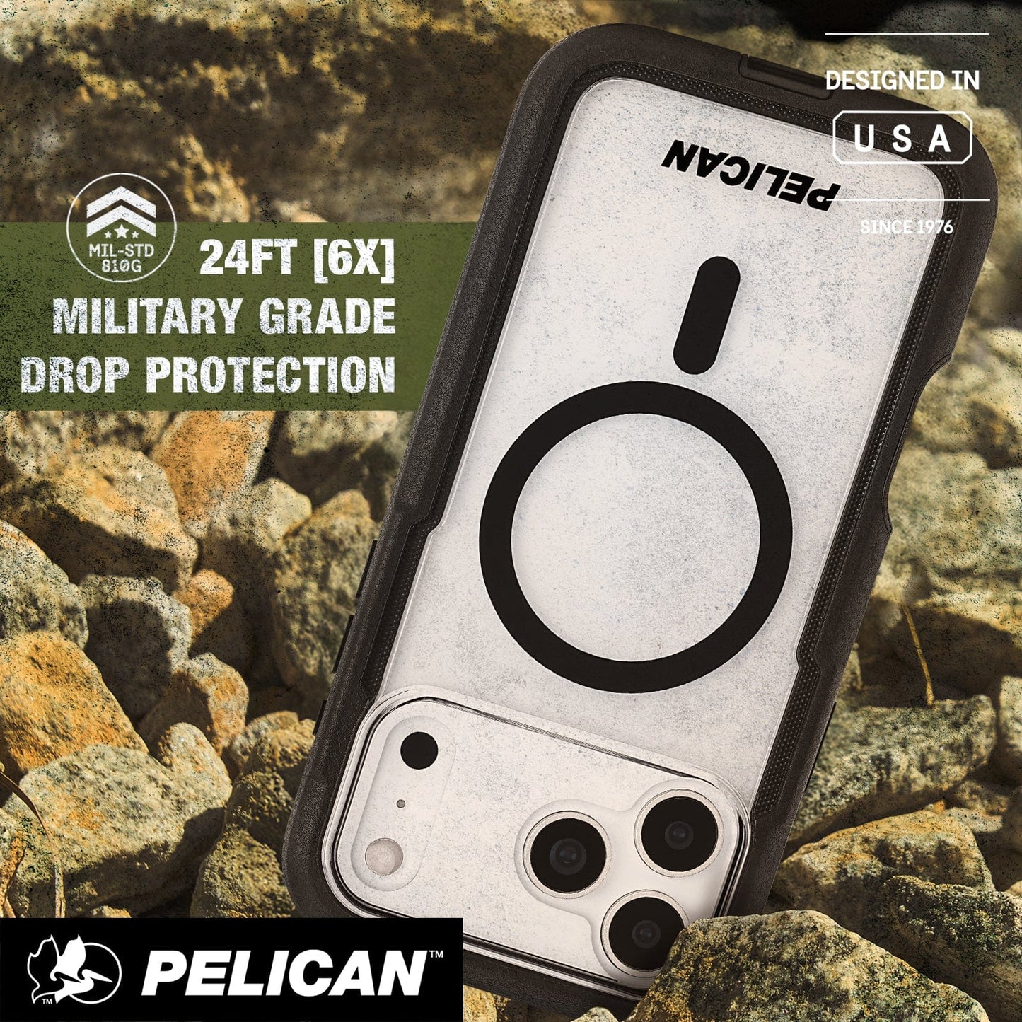 Pelican Voyager Clear/ Black MagSafe - iPhone 17 Pro Max