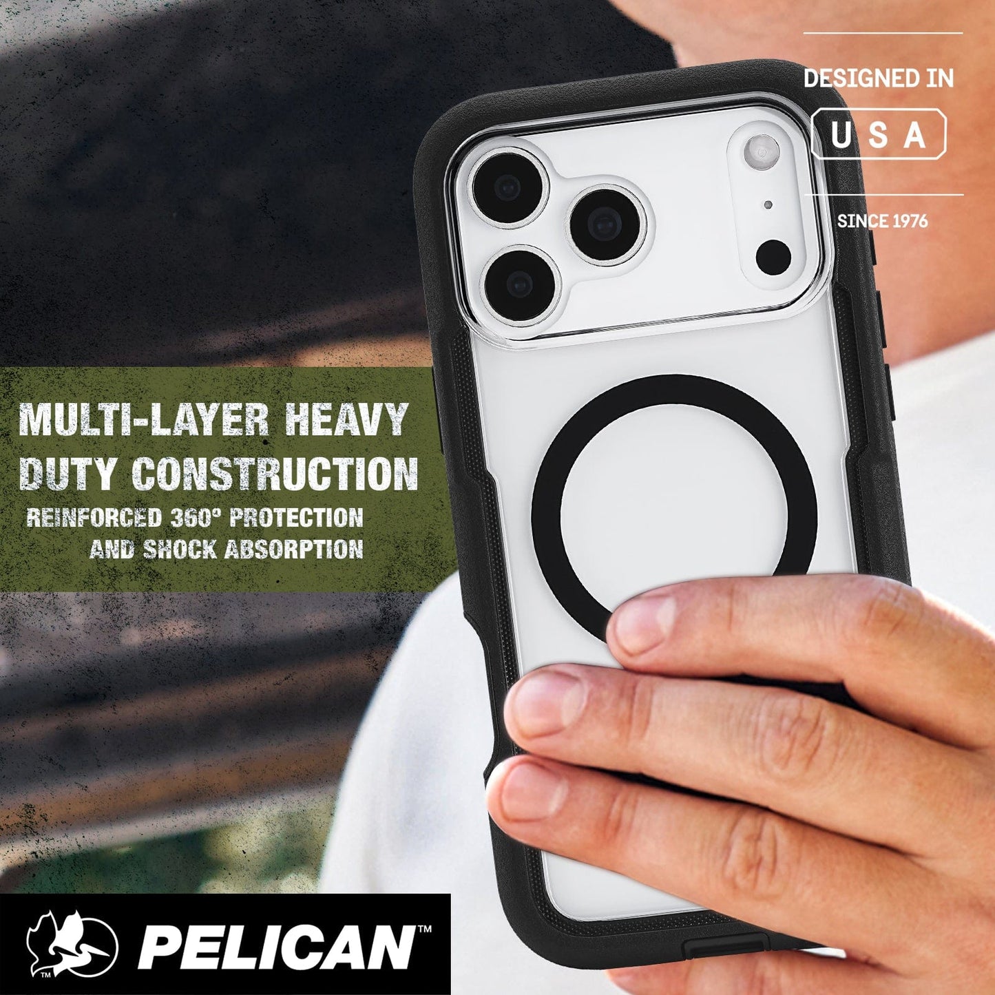 Pelican Voyager Clear/ Black MagSafe - iPhone 17 Pro Max
