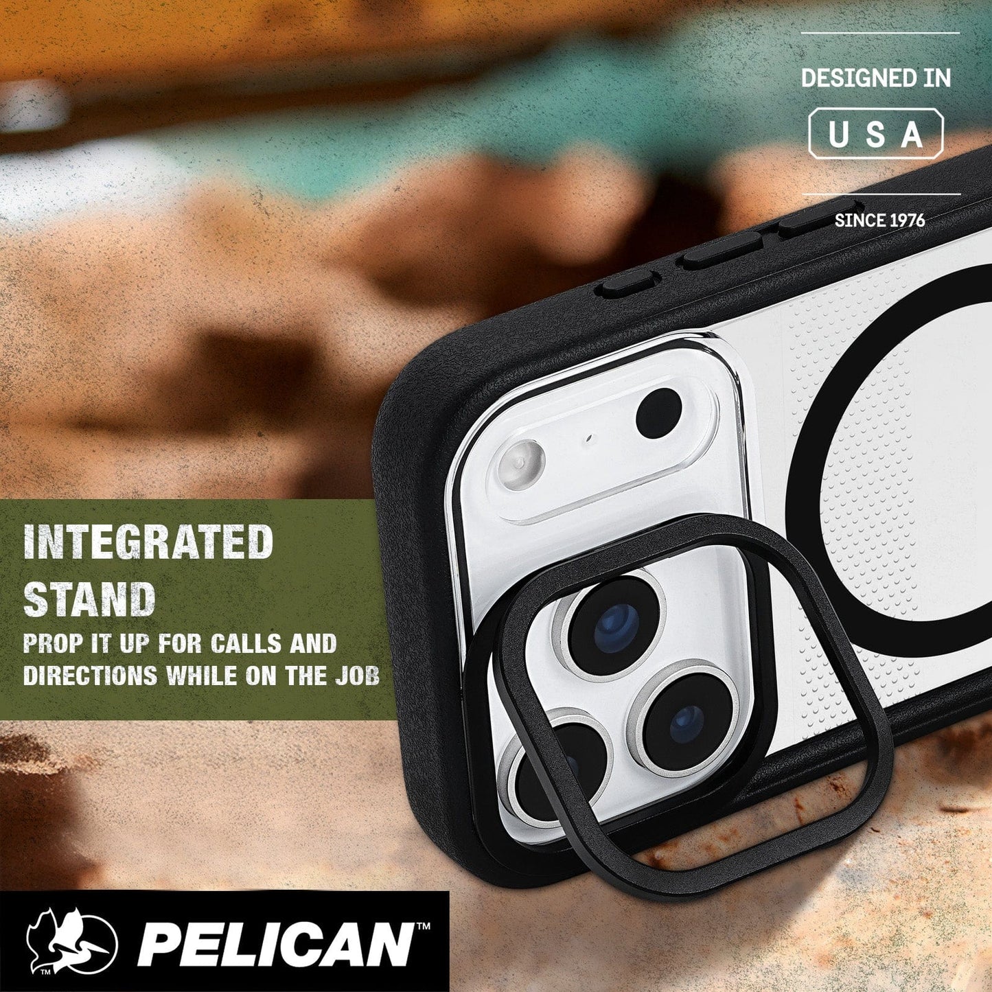 Pelican Protector Clear MagSafe w/ Camera Stand - iPhone 17 Pro Max