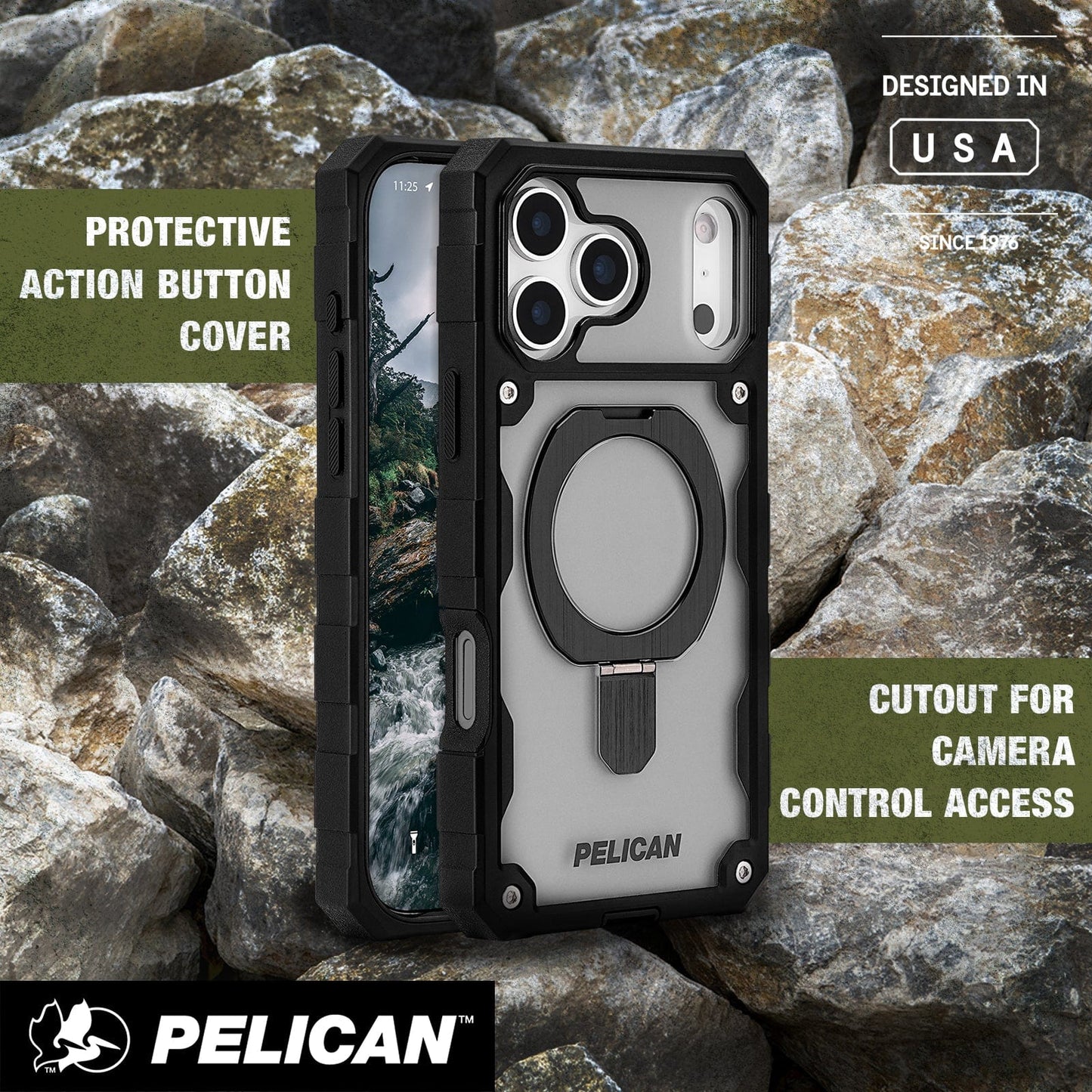Pelican Shield Smoke MagSafe with Stand - iPhone 17 Pro Max