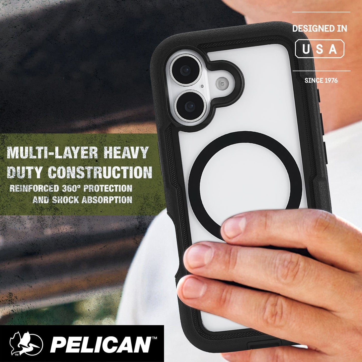 Pelican Voyager Clear/ Black MagSafe - iPhone 17