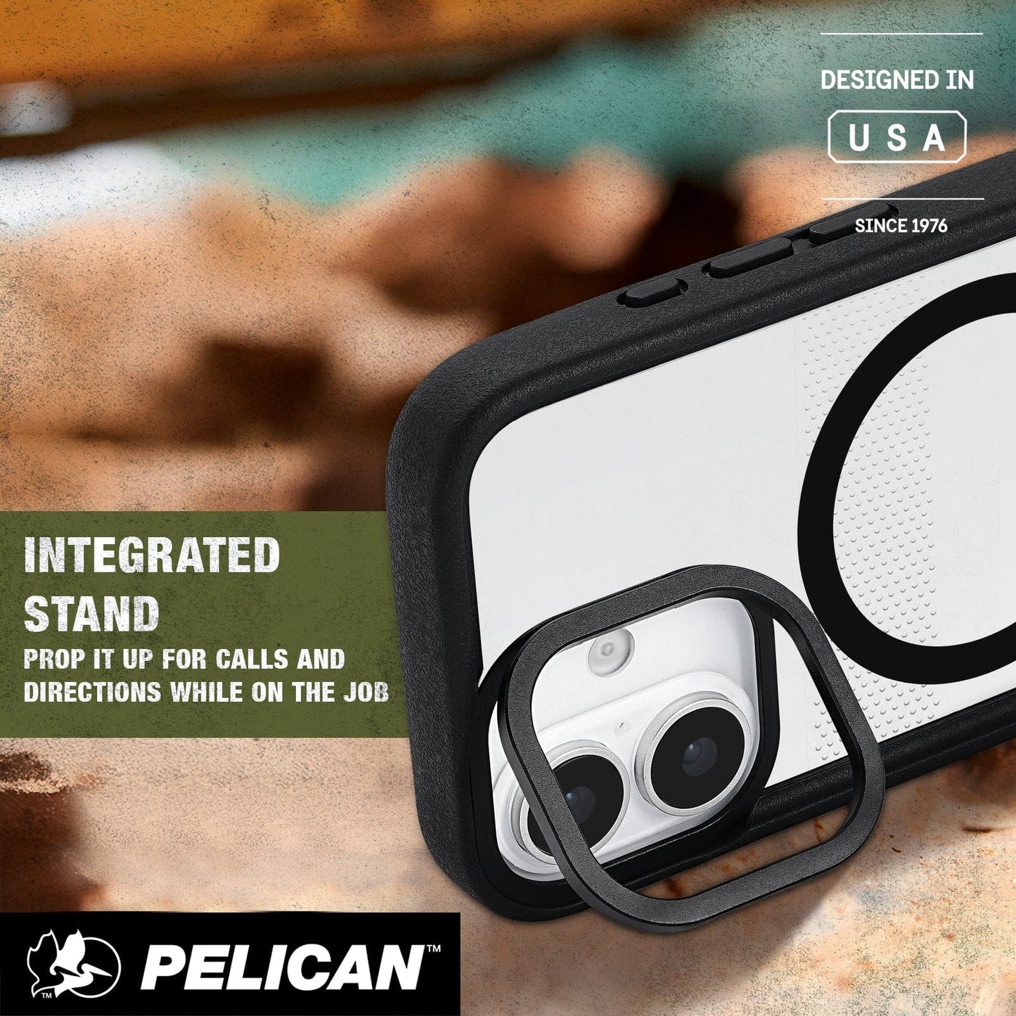 Pelican Protector Clear MagSafe w/ Camera Stand - iPhone 17